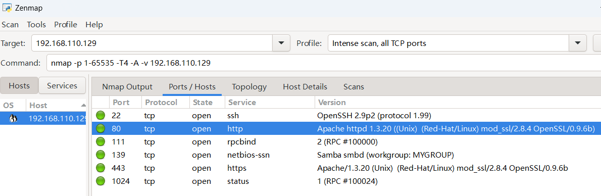 扫描的tcp连接内容